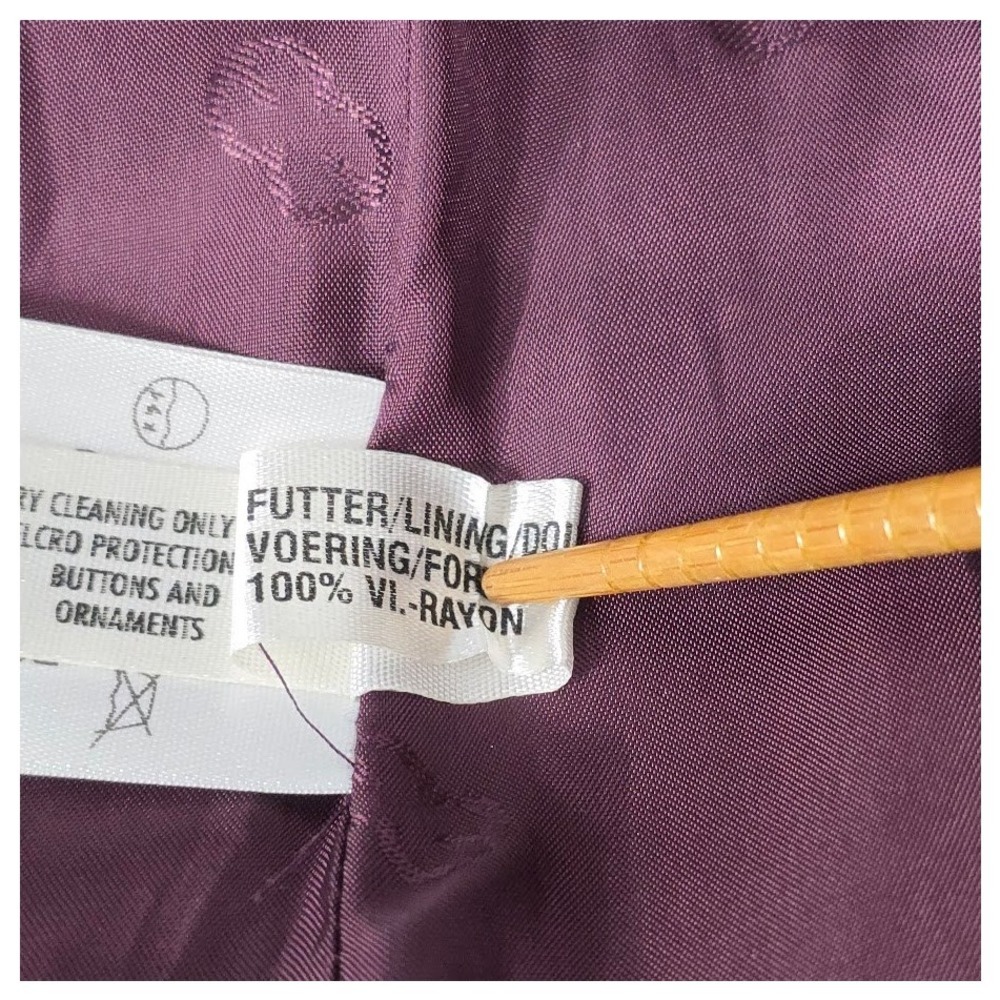 Escada Women Wool Silk Wool Blend Blazer Jacket Purple Size 42 L Office *Flaws - Picture 16 of 16